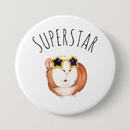 SUPERSTAR Happy Guinea Pig Ronde Button 7,6 Cm