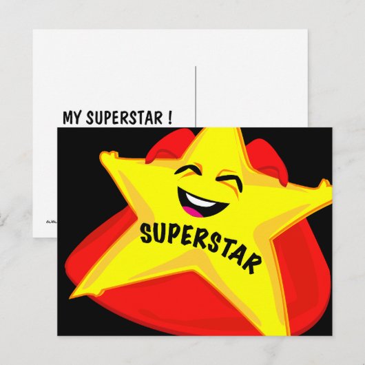 superstar humorous postcard. briefkaart (Voorkant / Achterkant)
