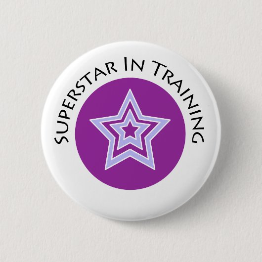 Superstar in training ronde button 5,7 cm (Voorkant)