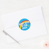 Superstar leerling van de week geweldige student ronde sticker (Envelop)