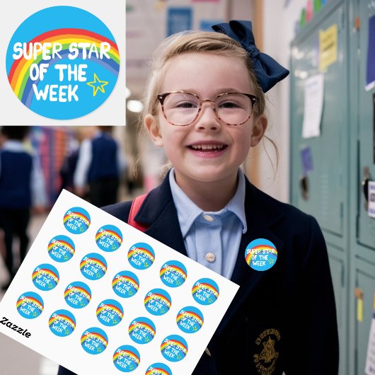 Superstar leerling van de week geweldige student ronde sticker