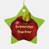 Superstar leraar Red Apple Kerstmis Keramisch Ornament (Voorkant)