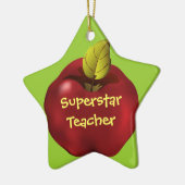 Superstar leraar Red Apple Kerstmis Keramisch Ornament (Links)