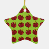Superstar leraar Red Apple Kerstmis Keramisch Ornament (Achterkant)