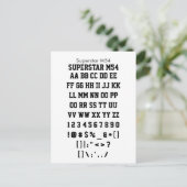 Superstar M54 - voorbeeldvel Zazzle Font Briefkaart (Staand voorkant)