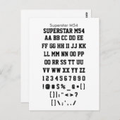 Superstar M54 - voorbeeldvel Zazzle Font Briefkaart (Voorkant / Achterkant)