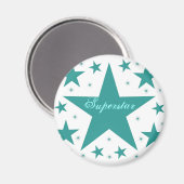 Superstar Magnet, Blauwgroen Magneet (Voorkant / Achterkant)