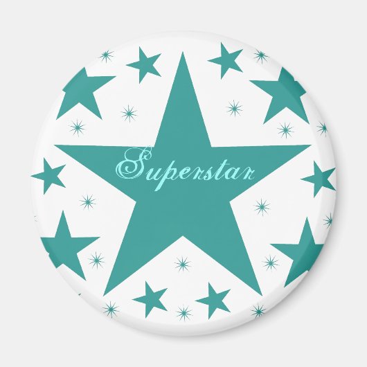 Superstar Magnet, Blauwgroen Magneet (Voorkant)