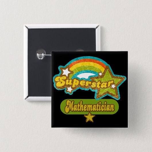 Superstar Mathematicus Vierkante Button 5,1 Cm (Voorkant /achterkant)