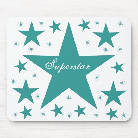 Superstar Mousepad, Blauwgroen Muismat (Voorkant)