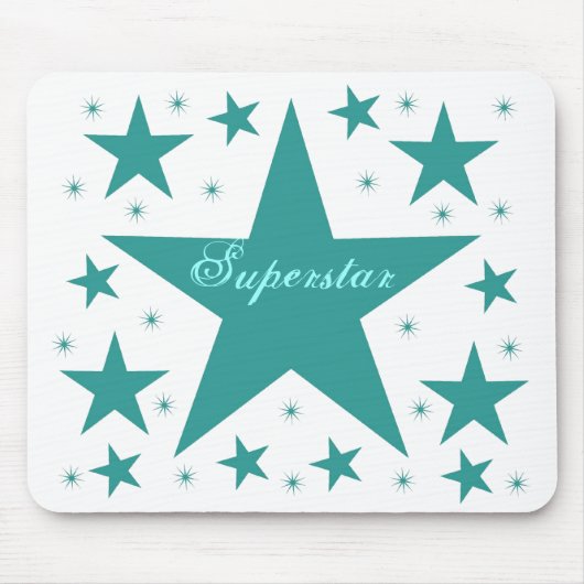 Superstar Mousepad, Blauwgroen Muismat (Voorkant)