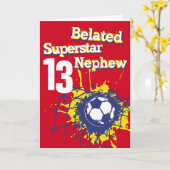 Superstar neef 13e late verjaardag voetbal rood kaart (Gele Bloem)