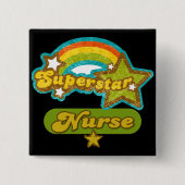Superstar Nurse Vierkante Button 5,1 Cm (Voorkant)