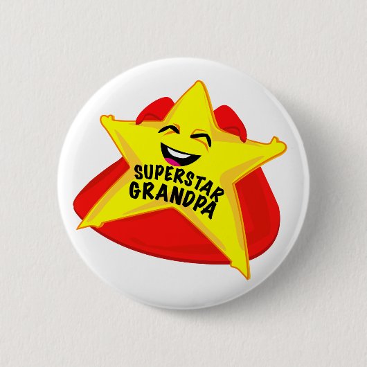 superstar opa grappige vaderdag pin ronde button 5,7 cm (Voorkant)