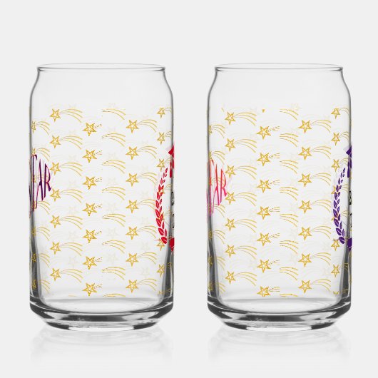 Superstar Pattern Afstuderen Drinkware Set Blikvorm Glas (Links)