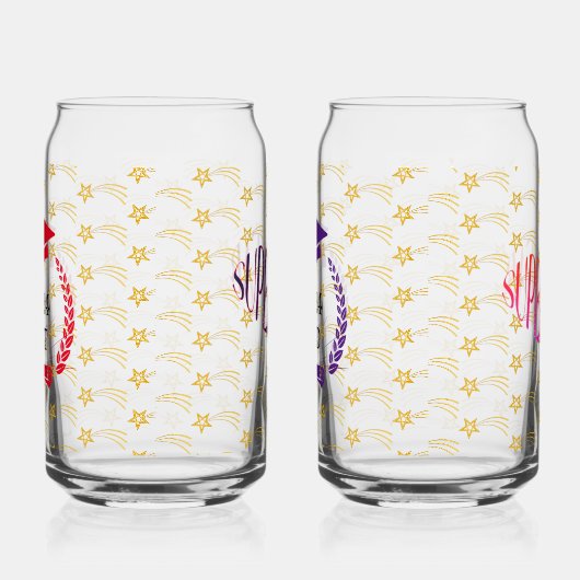 Superstar Pattern Afstuderen Drinkware Set Blikvorm Glas (Rechts)