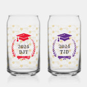 Superstar Pattern Afstuderen Drinkware Set Blikvorm Glas (Achterkant)