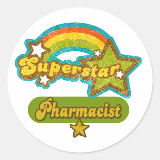 Superstar Pharmacist Ronde Sticker (Voorkant)