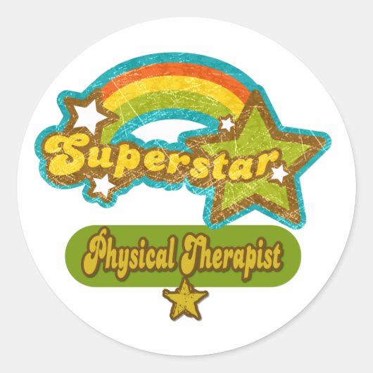 Superstar Physical Therapist Ronde Sticker (Voorkant)