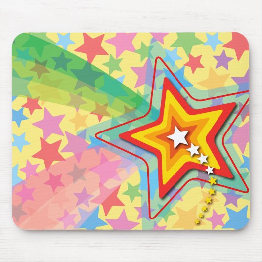 Superstar Rainbow Colorful Custom Gift Mousepad Muismat (Voorkant)