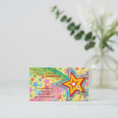 Superstar Rainbow - kleurrijke aangepaste profielk Visitekaartje (Staand voorkant)