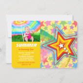 Superstar Regenboog Kleurrijke Verjaardagsfeestje  Kaart (Voorkant)