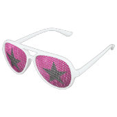 Superstar Rockstar - zwarte Star Pink Aviator Zonnebril (Gekanteld)