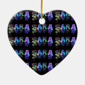 Superstar Sara - naam in lichten (foto) Keramisch Ornament (Achterkant)