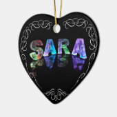 Superstar Sara - naam in lichten (foto) Keramisch Ornament (Links)