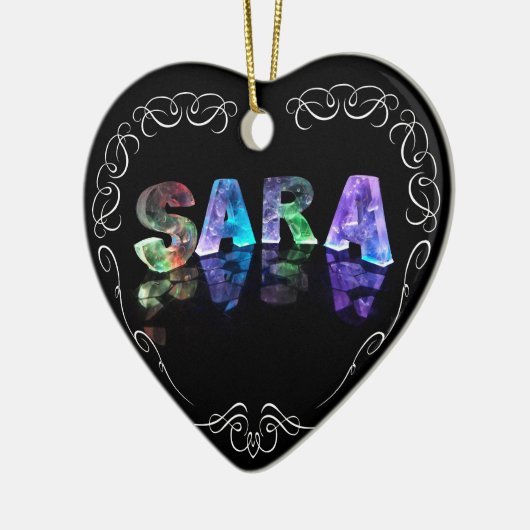 Superstar Sara - naam in lichten (foto) Keramisch Ornament (Links)