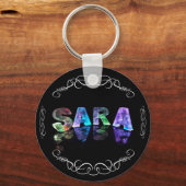 Superstar Sara - naam in lichten (foto) Sleutelhanger (Voorkant)