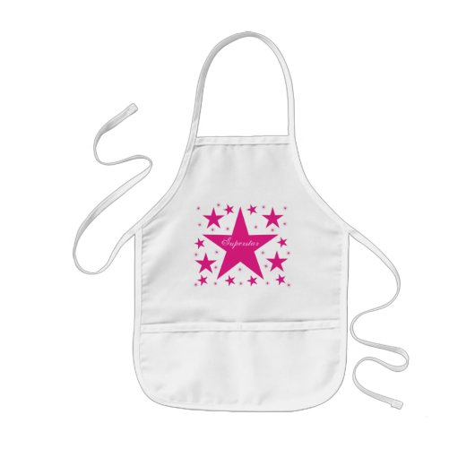 Superstar-Schort, roze Kinder Schort (Voorkant)