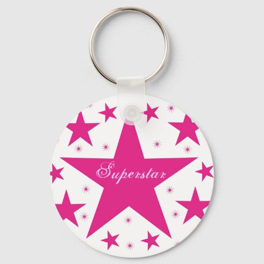 Superstar-Sleutelhanger, roze Sleutelhanger (Voorkant)