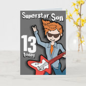 Superstar Son 11th verjaardagskaart Kaart (Gele Bloem)