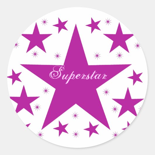 Superstar-Stickers, Paars Ronde Sticker (Voorkant)