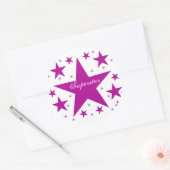 Superstar-Stickers, Paars Ronde Sticker (Envelop)