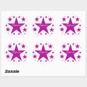 Superstar-Stickers, Paars Ronde Sticker (Vel)