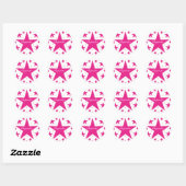 Superstar-Stickers, roze Ronde Sticker (Vel)
