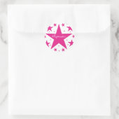 Superstar-Stickers, roze Ronde Sticker (Tas)
