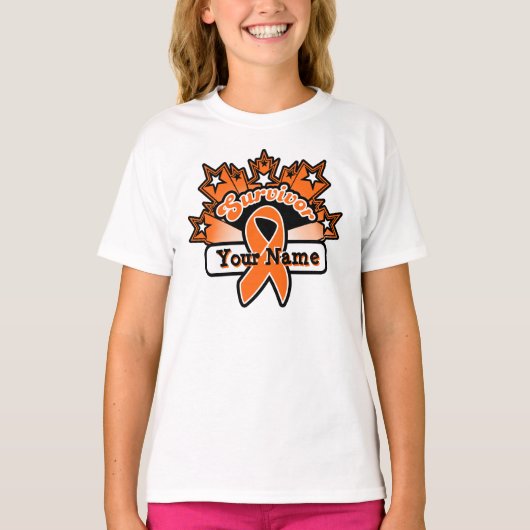 Superstar Survivor Aangepaste naam Leukemie T-shirt (Voorkant)