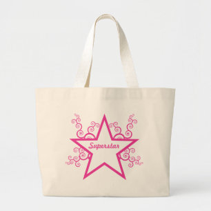 Superstar Swirls Bag, helder roze Grote Tote Bag