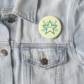 Superstar Swirls Button, Blauwgroen Ronde Button 5,7 Cm (In situ)