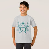Superstar Swirls Kinder Shirt, Blauwgroen T-shirt (Voorkant volledig)