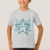 Superstar Swirls Kinder Shirt, Blauwgroen T-shirt (Voorkant)
