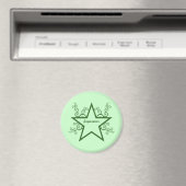 Superstar Swirls Magnet, Forest Green Magneet (Insitu (Vaatwasser))