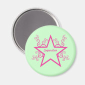 Superstar Swirls Magnet, helder roze Magneet (Voorkant / Achterkant)