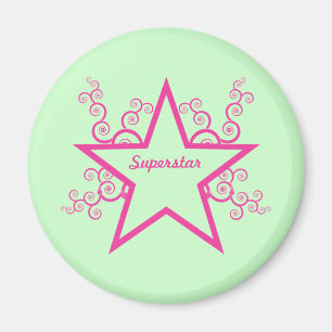 Superstar Swirls Magnet, helder roze Magneet