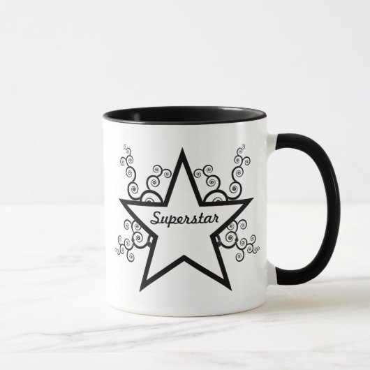 Superstar Swirls Mok, zwart Mok (Rechts)