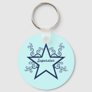 Superstar Swirls Sleutelhanger, donkerblauw Sleutelhanger