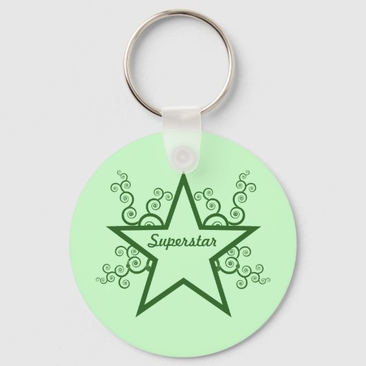 Superstar Swirls Sleutelhanger, Forest Green Sleutelhanger (Voorkant)